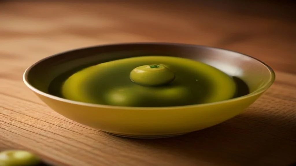 Close-up of an olive oil back label showing a single-line ingredient list beside a halal mark