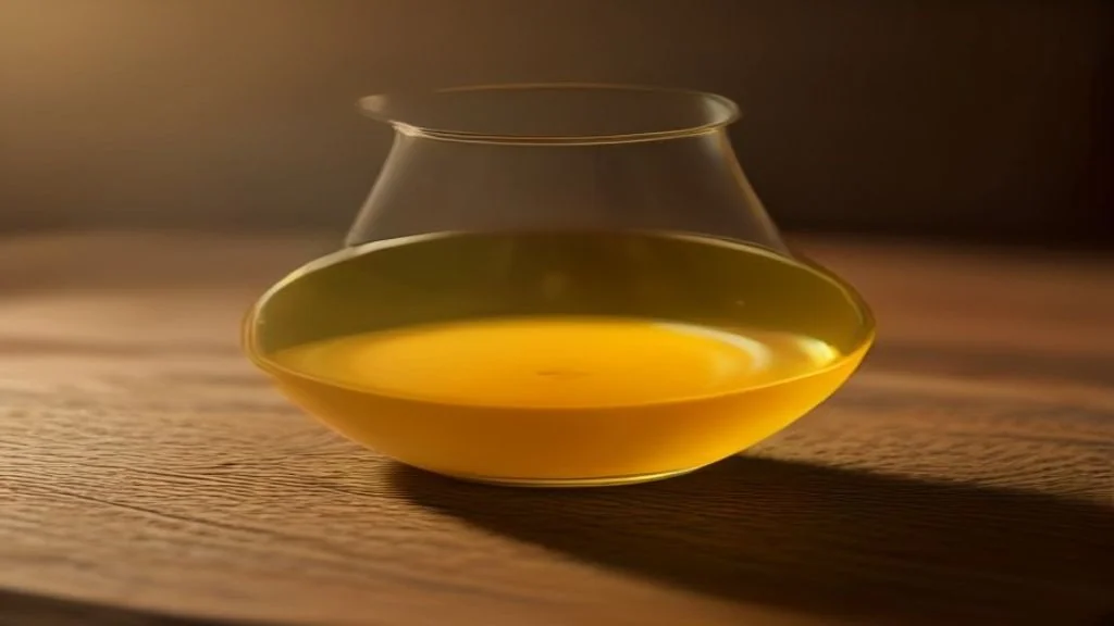 Tangan memegang botol kaca gelap sambil membaca label minyak zaitun extra virgin